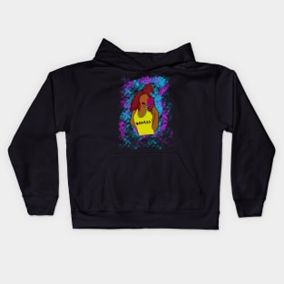 BadAss Black Girl Curly Hair Taking Selfie Kids Hoodie